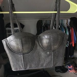 Metallic Bustier crop top